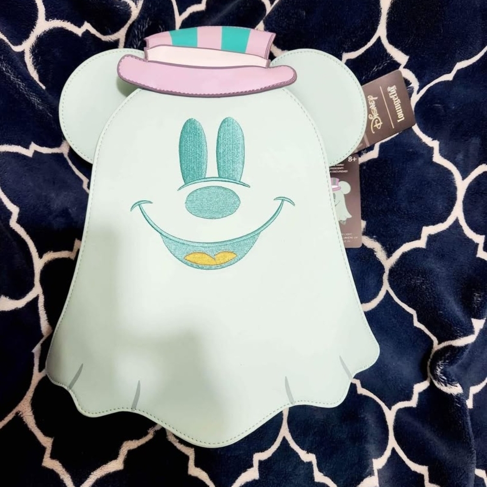 LOUNGEFLY Mint Green Backpack Whimsical Ghost Design